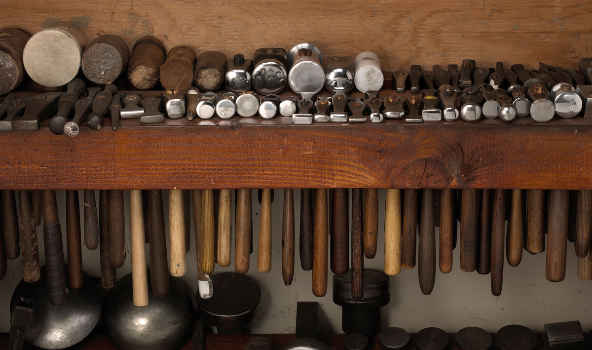 Row of Silversmithing Hammers